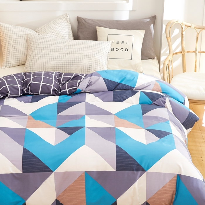 91家纺网 家纺一手货源 找家纺 尚帛 2024新款全棉12868印花单品被套 波尔蓝卡