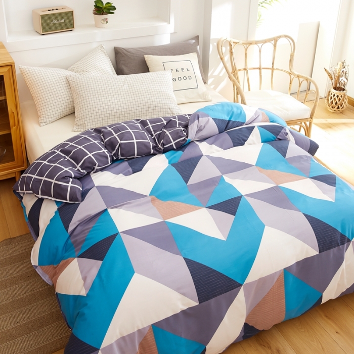 91家纺网 家纺一手货源 找家纺 尚帛 2024新款全棉12868印花单品被套 波尔蓝卡