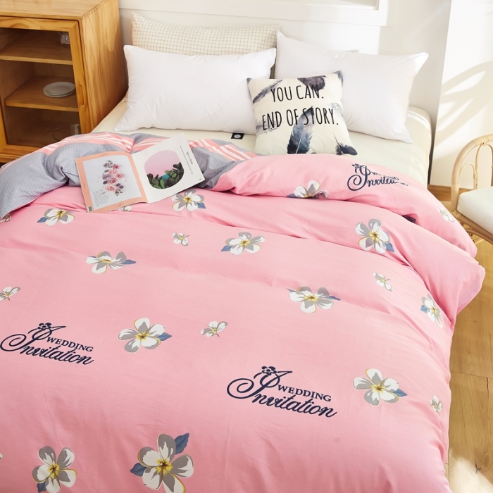 91家纺网 家纺一手货源 找家纺 尚帛 2024新款全棉12868印花单品被套 朝花西拾-粉