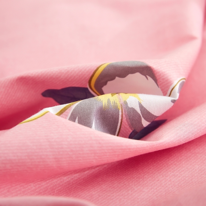 91家纺网 家纺一手货源 找家纺 尚帛 2024新款全棉12868印花单品被套 朝花西拾-粉