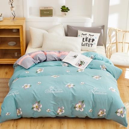 尚帛 2024新款全棉12868印花单品被套 朝花西拾-兰