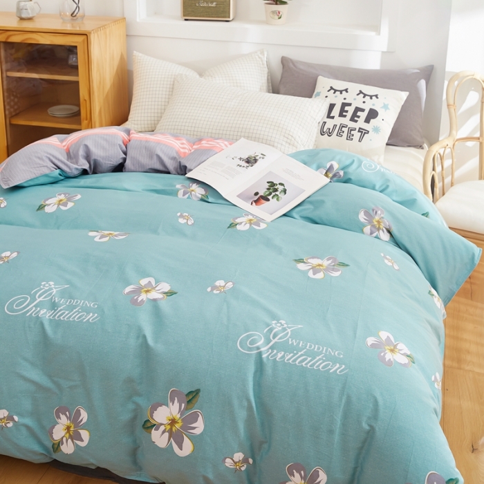 91家纺网 家纺一手货源 找家纺 尚帛 2024新款全棉12868印花单品被套 朝花西拾-兰