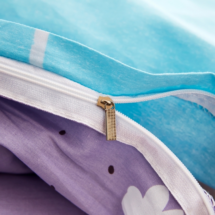 91家纺网 家纺一手货源 找家纺 尚帛 2024新款全棉12868印花单品被套 初爱-蓝