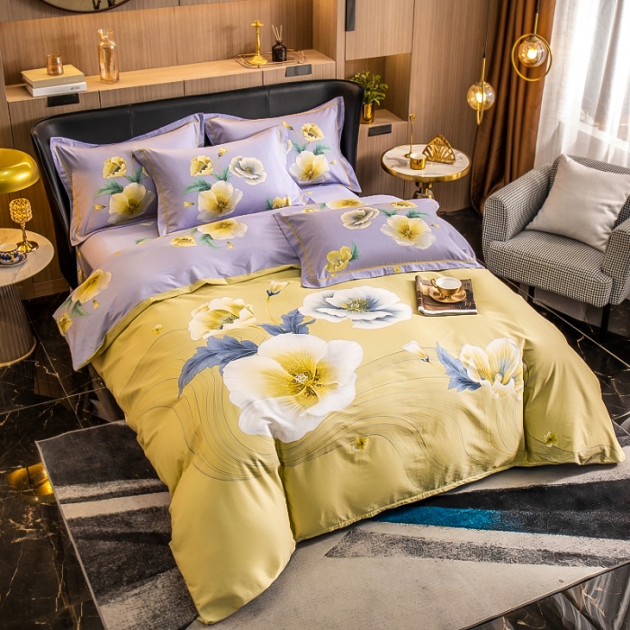 91家纺网 家纺一手货源 找家纺 （总）雲归梦 2022新款全棉大版四件套 花卉花型