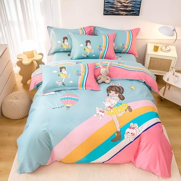 91家纺网 家纺一手货源 找家纺 （总）雲归梦 2022新款全棉大版四件套 卡通花型