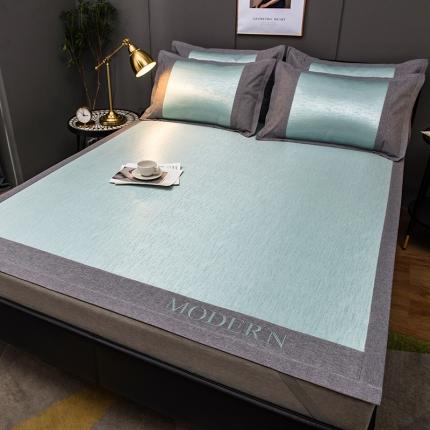 91家纺网 家纺一手货源 找家纺 （总）摩妮卡 24新款1200D肌理纹刺绣凉席床单款三件套