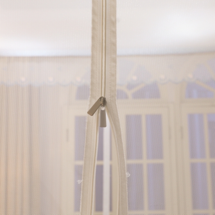 91家纺网 家纺一手货源 找家纺 梦尔佳蚊帐2022新款T门外穿杆坐床蚊帐 满天星-蓝灰