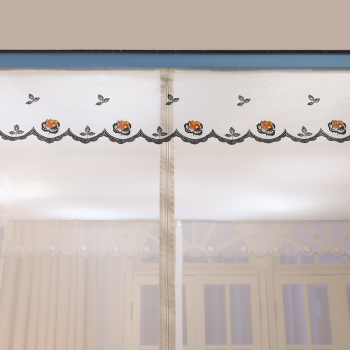 91家纺网 家纺一手货源 找家纺 梦尔佳蚊帐2022新款T门外穿杆坐床蚊帐 满天星-蓝灰