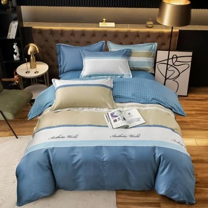 91家纺网 家纺一手货源 找家纺 （总）雲归梦 2022新款全棉大版四件套 格子花型