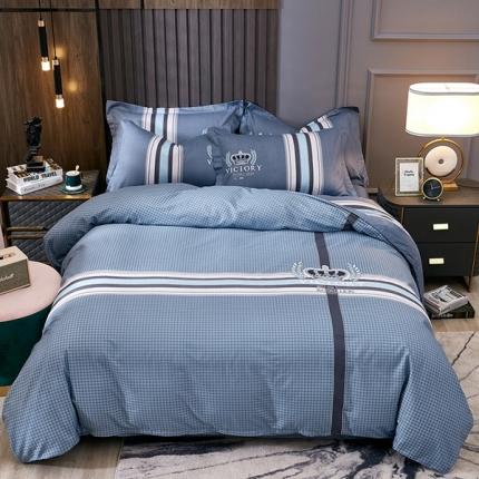 91家纺网 家纺一手货源 找家纺 （总）雲归梦 2022新款全棉大版四件套 格子花型