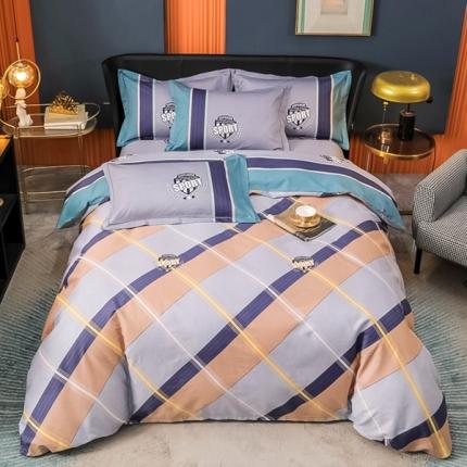 91家纺网 家纺一手货源 找家纺 （总）雲归梦 2022新款全棉大版四件套 格子花型