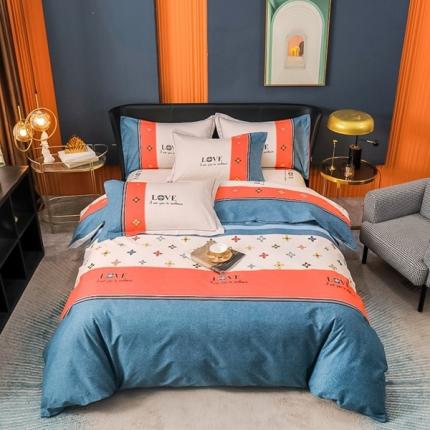 91家纺网 家纺一手货源 找家纺 （总）雲归梦 2022新款全棉大版四件套 格子花型