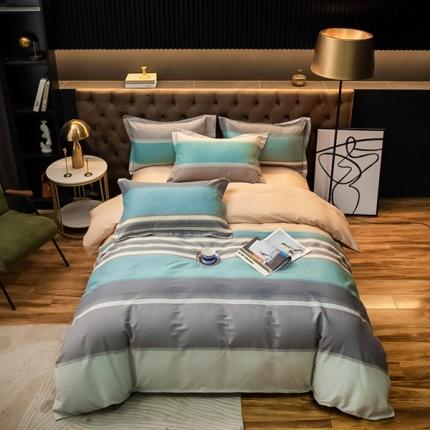 91家纺网 家纺一手货源 找家纺 （总）雲归梦 2022新款全棉大版四件套 格子花型