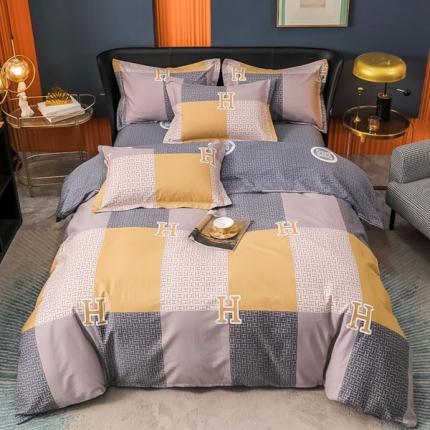 91家纺网 家纺一手货源 找家纺 （总）雲归梦 2022新款全棉大版四件套 格子花型