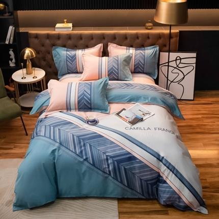 91家纺网 家纺一手货源 找家纺 （总）雲归梦 2022新款全棉大版四件套 格子花型