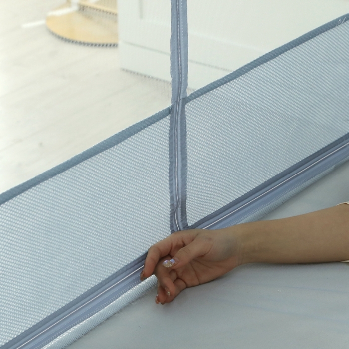 91家纺网 家纺一手货源 找家纺 梦尔佳蚊帐2022新款甜蜜花园外穿蚊帐 蓝灰