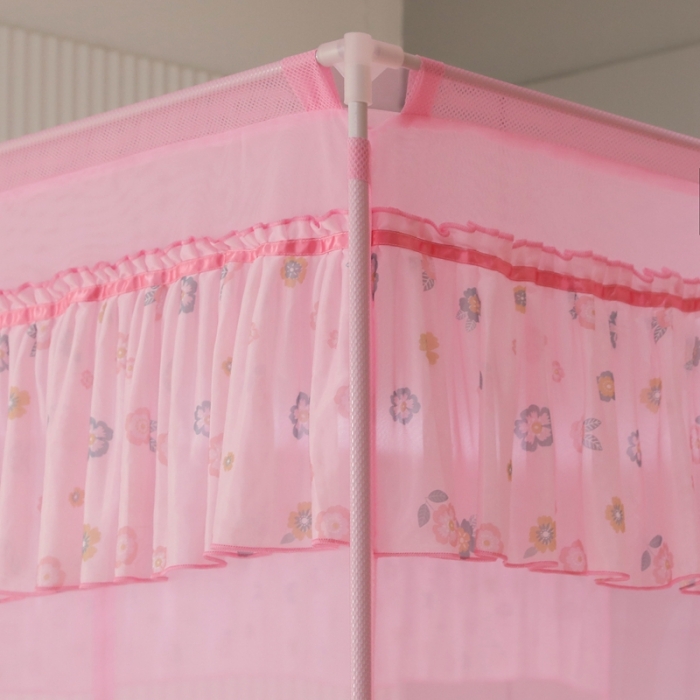 91家纺网 家纺一手货源 找家纺 梦尔佳蚊帐2022新款甜蜜花园外穿蚊帐 嫩粉