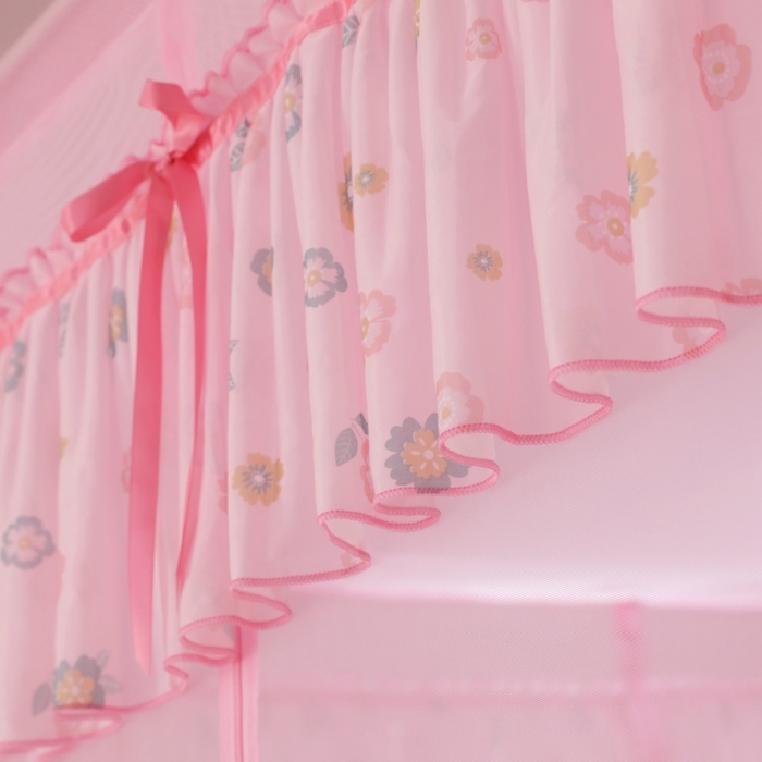 91家纺网 家纺一手货源 找家纺 梦尔佳蚊帐2022新款甜蜜花园外穿蚊帐 嫩粉