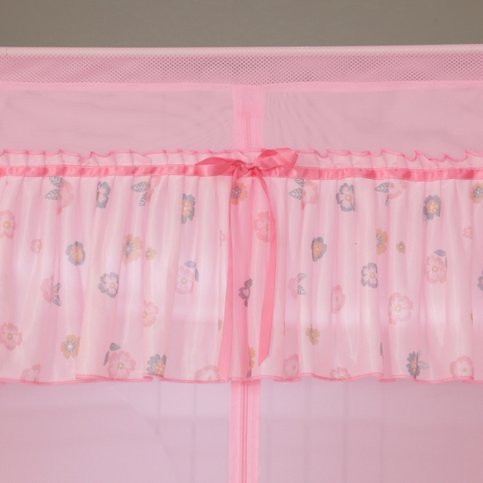 91家纺网 家纺一手货源 找家纺 梦尔佳蚊帐2022新款甜蜜花园外穿蚊帐 嫩粉