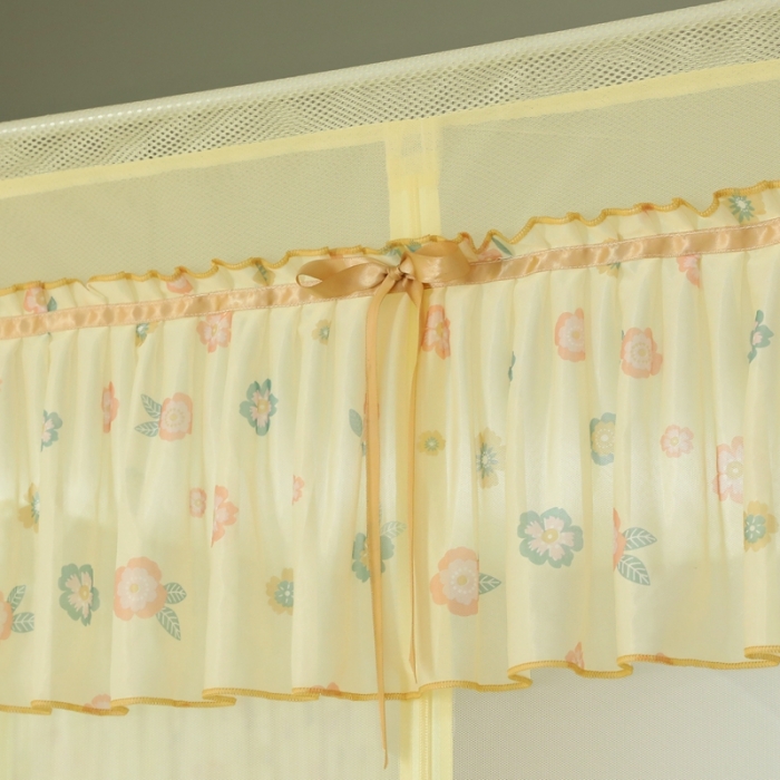 91家纺网 家纺一手货源 找家纺 梦尔佳蚊帐2022新款甜蜜花园外穿蚊帐 米色