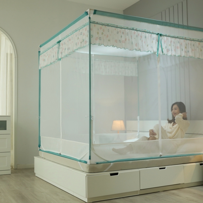 91家纺网 家纺一手货源 找家纺 梦尔佳蚊帐2022新款甜蜜花园外穿蚊帐 碧玉绿