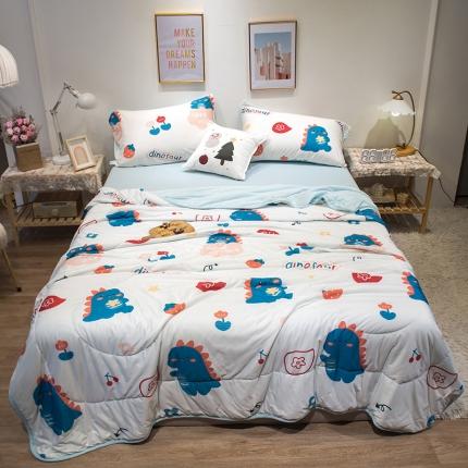 91家纺网 家纺一手货源 找家纺 懒猫 2022新款针织棉夏被 嗨皮恐龙