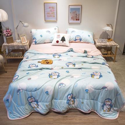 91家纺网 家纺一手货源 找家纺 懒猫 2022新款针织棉夏被 小企鹅