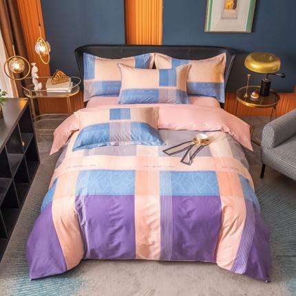 雲归梦 2022新款全棉大版四件套 格子花型 瑞丽-粉