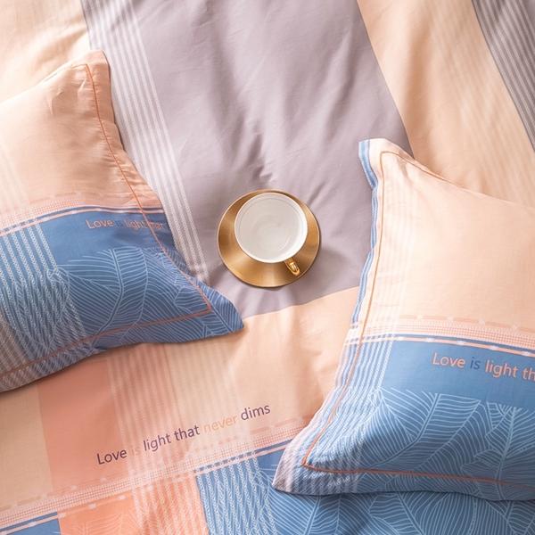 91家纺网 家纺一手货源 找家纺 雲归梦 2022新款全棉大版四件套 格子花型 瑞丽-粉