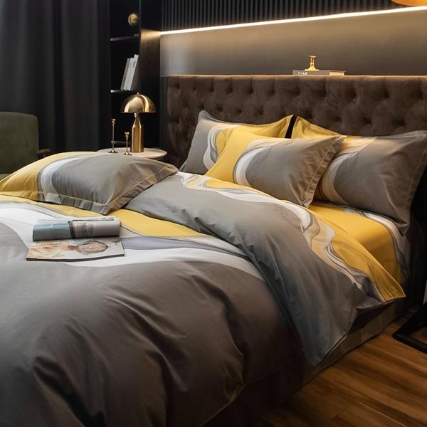 91家纺网 家纺一手货源 找家纺 雲归梦 2022新款全棉大版四件套 格子花型 生活情调