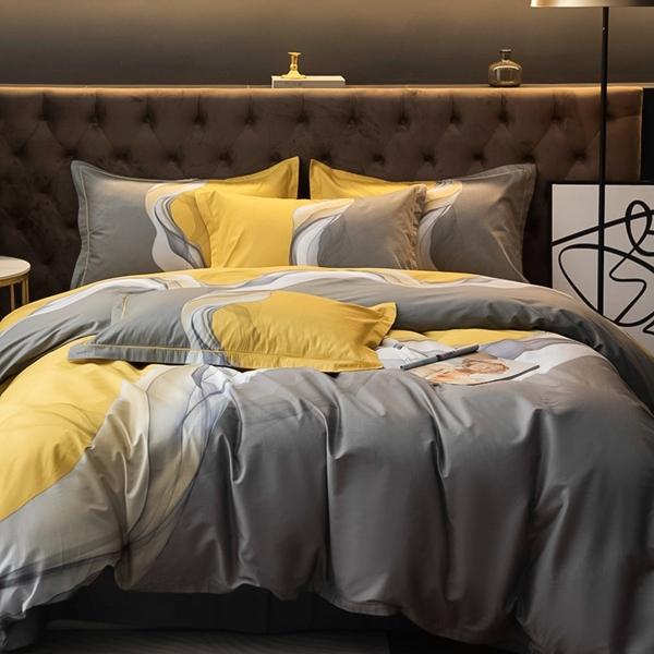 91家纺网 家纺一手货源 找家纺 雲归梦 2022新款全棉大版四件套 格子花型 生活情调