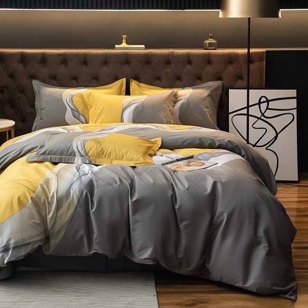 91家纺网 家纺一手货源 找家纺 雲归梦 2022新款全棉大版四件套 格子花型 生活情调