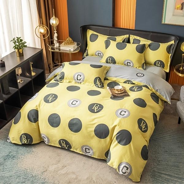 91家纺网 家纺一手货源 找家纺 雲归梦 2022新款全棉大版四件套 格子花型 极简