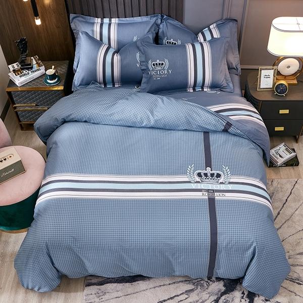 91家纺网 家纺一手货源 找家纺 雲归梦 2022新款全棉大版四件套 格子花型 简单生活