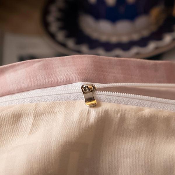 91家纺网 家纺一手货源 找家纺 雲归梦 2022新款全棉大版四件套 格子花型 简生活-粉