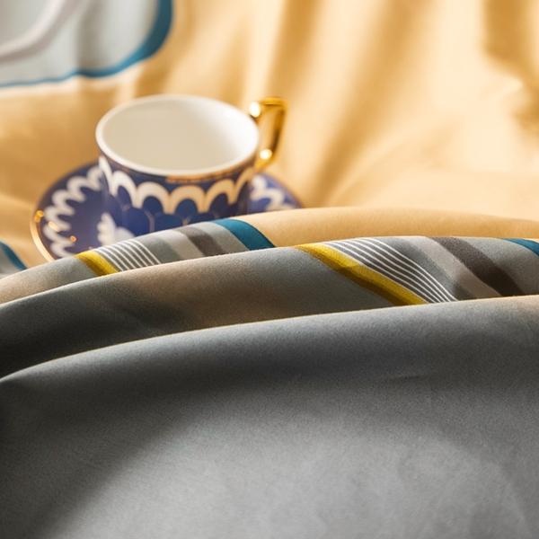 91家纺网 家纺一手货源 找家纺 雲归梦 2022新款全棉大版四件套 格子花型 兰卡斯-咖