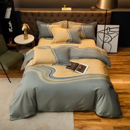 雲归梦 2022新款全棉大版四件套 格子花型 兰卡斯-咖