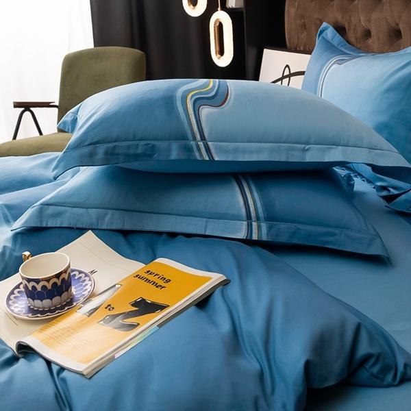 91家纺网 家纺一手货源 找家纺 雲归梦 2022新款全棉大版四件套 格子花型 兰卡斯-兰