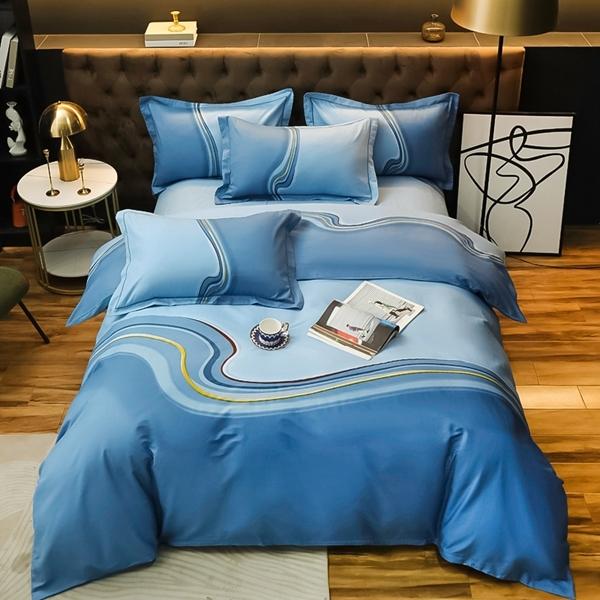 91家纺网 家纺一手货源 找家纺 雲归梦 2022新款全棉大版四件套 格子花型 兰卡斯-兰