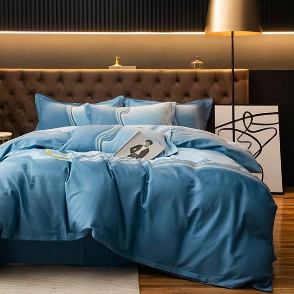 91家纺网 家纺一手货源 找家纺 雲归梦 2022新款全棉大版四件套 格子花型 兰卡斯-兰