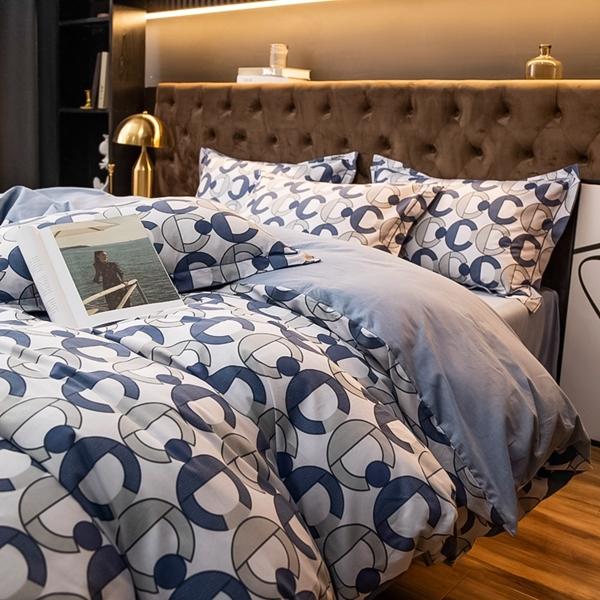 91家纺网 家纺一手货源 找家纺 雲归梦 2022新款全棉大版四件套 格子花型 古奈