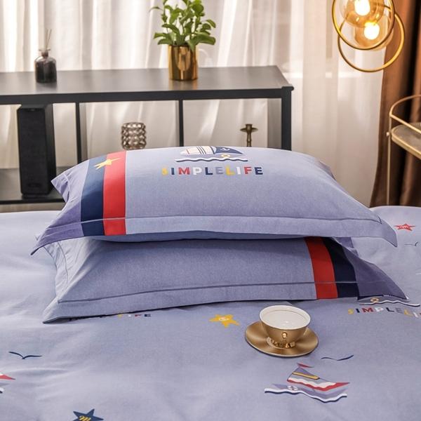 91家纺网 家纺一手货源 找家纺 雲归梦 2022新款全棉大版四件套 格子花型 航海日记