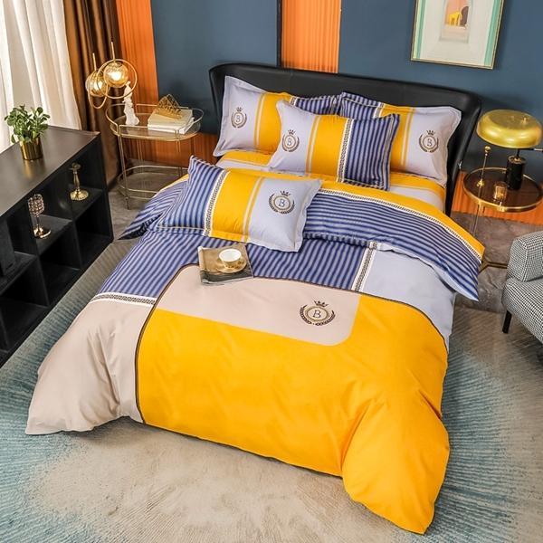 91家纺网 家纺一手货源 找家纺 雲归梦 2022新款全棉大版四件套 格子花型 德意志