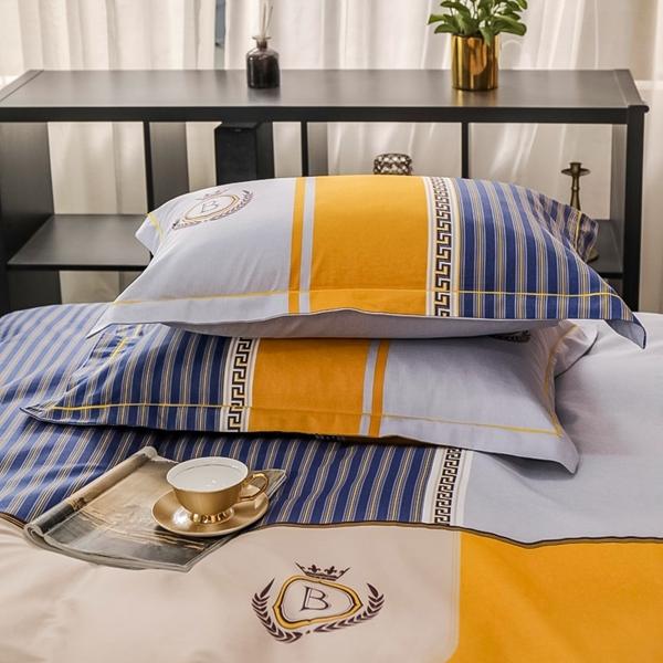 91家纺网 家纺一手货源 找家纺 雲归梦 2022新款全棉大版四件套 格子花型 德意志