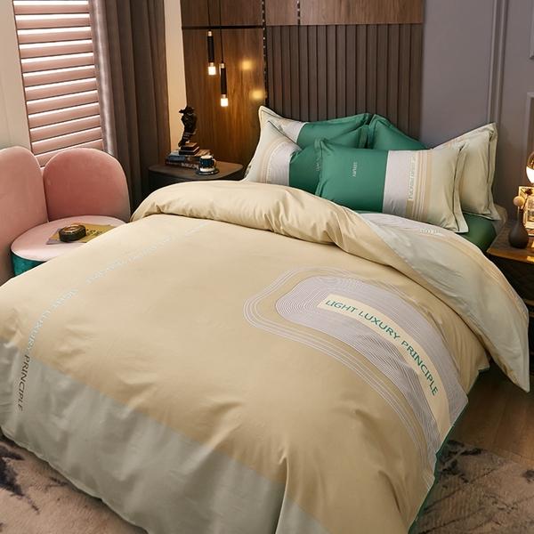 91家纺网 家纺一手货源 找家纺 雲归梦 2022新款全棉大版四件套 格子花型 方寸