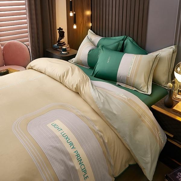 91家纺网 家纺一手货源 找家纺 雲归梦 2022新款全棉大版四件套 格子花型 方寸