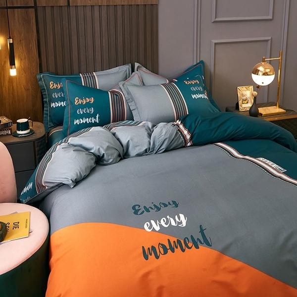 91家纺网 家纺一手货源 找家纺 雲归梦 2022新款全棉大版四件套 格子花型 时尚元素