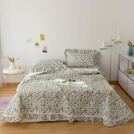 91家纺网 家纺一手货源 找家纺 总淑女公社家纺 2022新款纯棉13372韩版镂空小花边床盖