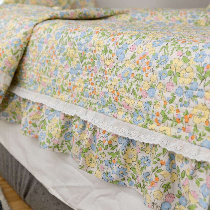 91家纺网 家纺一手货源 找家纺 总淑女公社家纺 2022新款纯棉13372韩版镂空小花边床盖