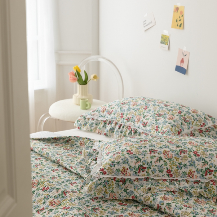 91家纺网 家纺一手货源 找家纺 淑女公社家纺 2022新款纯棉13372韩版镂空小花边床盖 暗香疏影